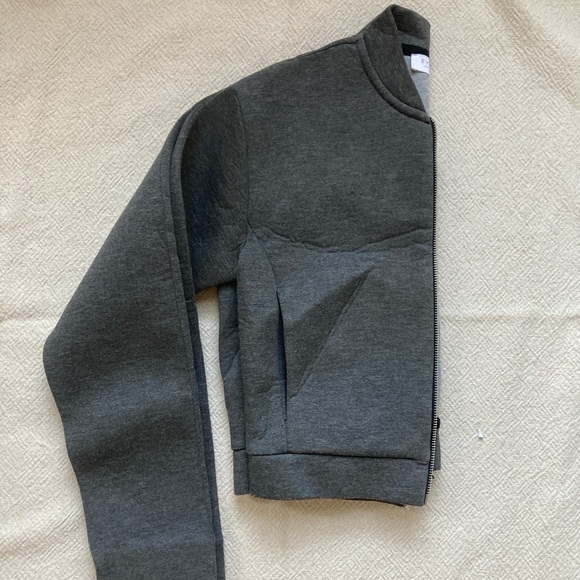 XS Everlane Womens Gray Bomber Scuba Zip Up Bomber - Picture 2 of 4